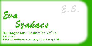 eva szakacs business card